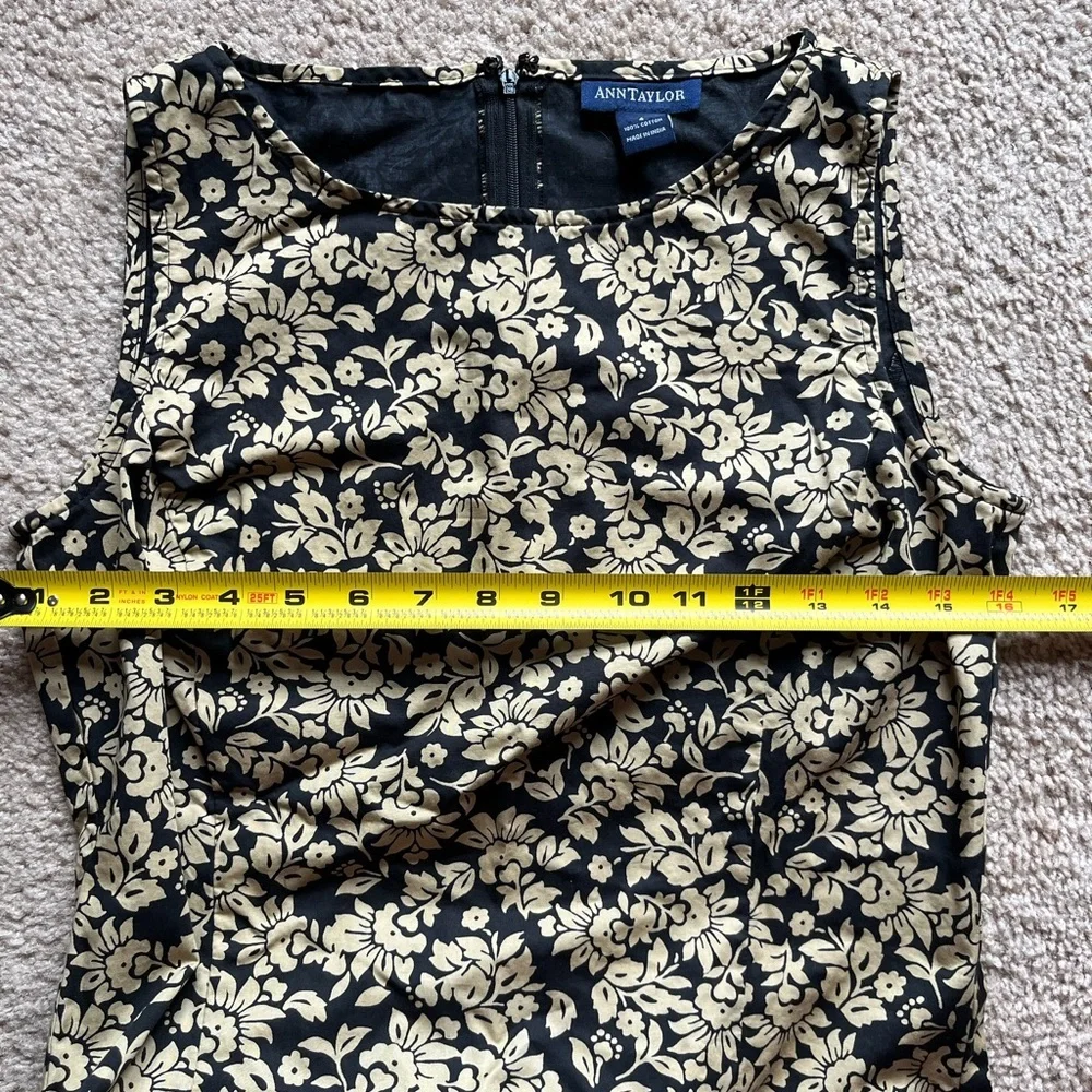 Ann Taylor tan and black 100% cotton sleeveless dress - Picture 6 of 9
